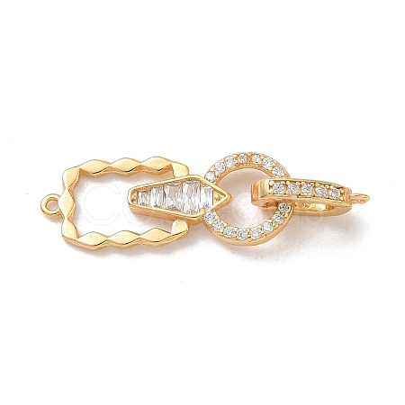 925 Sterling Silver Micro Pave Clear Cubic Zirconia Fold Over Clasps SE-CBAF1B0-02G-1