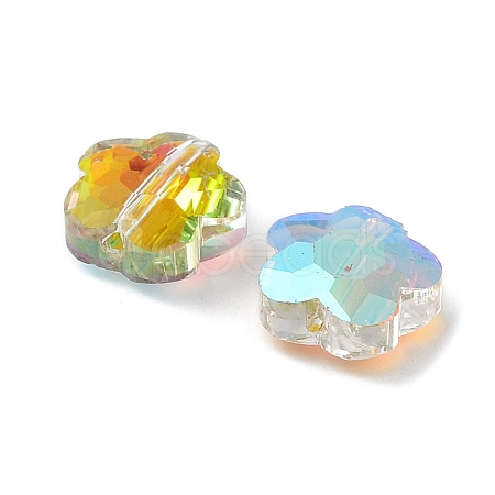 Transparent Electroplate Glass Beads GLAA-D016-17A-1