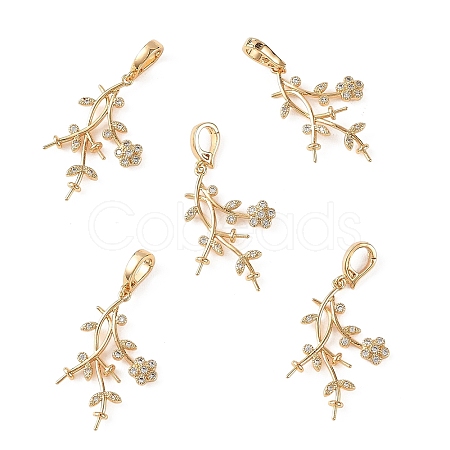 SHEGRACE Brass Micro Pave Cubic Zirconia Peg Bails XGRQ5S715-848-G-1
