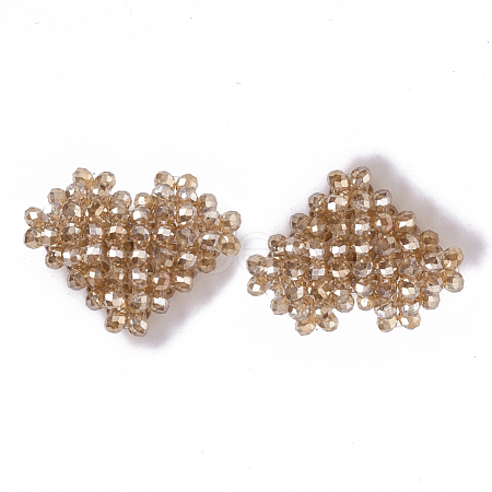 Plating Acrylic Woven Beads PACR-R247-03A-1