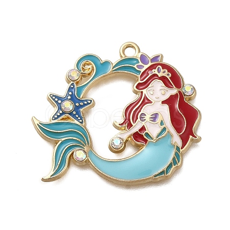 Alloy Enamel Pendants X-ENAM-S021-01G-B-1