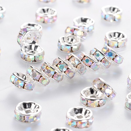 Brass Grade A Rhinestone Spacer Beads RB-A014-Z8mm-28S-1
