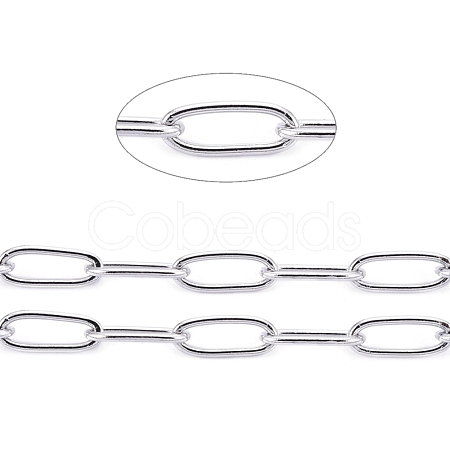 Non-Tarnish 3.28 Feet 304 Stainless Steel Paperclip Chains X-CHS-F010-01B-P-01-1