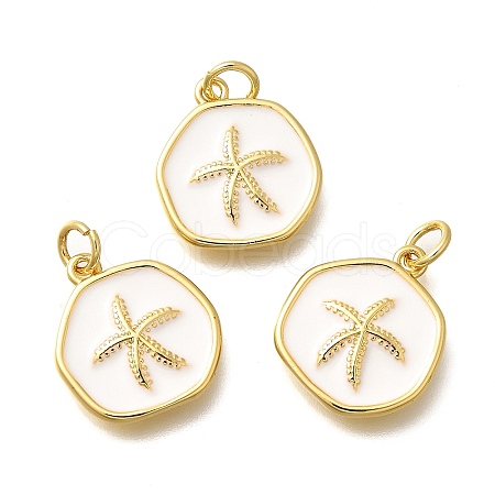 Brass Enamel Pendants KK-Q043-11G-B-1