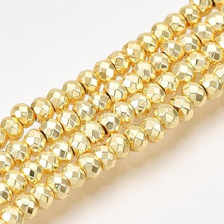 Electroplate Non-magnetic Synthetic Hematite Bead Strands X-G-Q465-21G-1