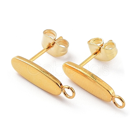 201 Stainless Steel Oval Stud Earring Findings X-STAS-K259-20G-1