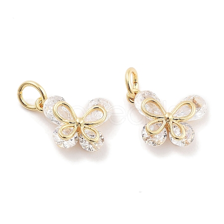 Brass Micro Pave Cubic Zirconia Pendants KK-P271-03G-A-1