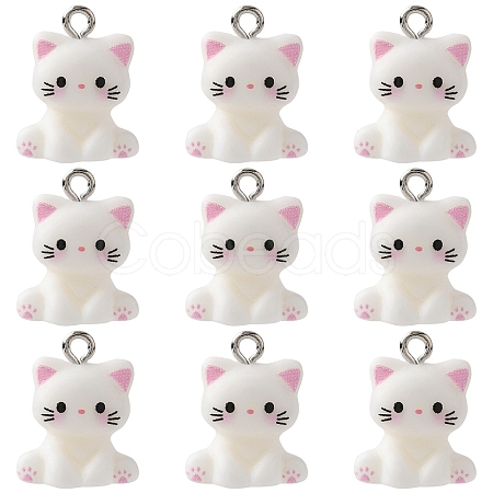 10Pcs Opaque Resin Pendants RESI-YW0004-51-1