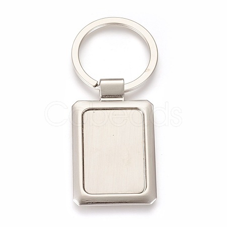 Zinc Alloy Cabochon Settings Keychain KEYC-E028-08P-1
