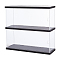 2-Tier Transparent Acrylic Minifigures Display Case, for Models, Building Blocks, Doll Display Holder, Rectangle, Black, Finishde Poduct: 27.3x30x9.8cm