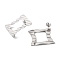 Non-Tarnish 304 Stainless Steel Stud Earring Findings, Rectangle, Stainless Steel Color, 28x28.5mm, Hole: 3.5mm, Pin: 10x0.5mm