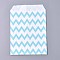 Kraft Paper Bags, No Handles, Food Storage Bags, White, Wave Pattern, Sky Blue, 18x13cm