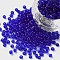 Glass Seed Beads, Transparent, Round, Blue, 8/0, 3mm, Hole: 1mm, about 2222pcs/100g