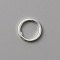 Brass Linking Rings, Round Ring, Silver, 8x1mm, Inner Diameter: 6.5mm