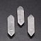 Faceted Natural Quartz Crystal Healing Stones, Reiki Energy Balancing Meditation Therapy Wand, Double Terminated Points, for Wire Wrapped Pendants Making, No Hole/Undrilled, 30~33x9x9mm