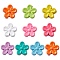 Spray Painted Alloy Beads, Flower, Mixed Color, 7x7.3x3.3~3.5mm, Hole: 1.2~1.4mm