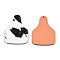 Single Face Printed Basswood Big Pendants, Bag Charm, Black, 60x43.5x3mm, Hole: 2mm