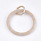 Silicone Bangle Keychains, with Alloy Spring Gate Rings and Glitter Powder, Light Gold, PapayaWhip, 116mm