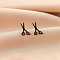 Stainless Steel Small Animal Stud Earrings for Women, Black, Scissor Shape, 60x40mm