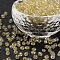 Glass Seed Beads, Trans. Colours Lustered, Round, Goldenrod, 4mm, Hole: 1.5mm, about 500pcs/50g, 50g/bag, 18bags/2pounds