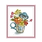 Teacup with Flower Pattern DIY Cross Stitch Beginner Kits, Stamped Cross Stitch Kit, Including 11CT Printed Cotton Fabric, Embroidery Thread & Needles, Instructions, Mixed Color, Fabric: 455x405x1mm