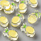 Transparent Enamel Acrylic Beads, Pineapple, Champagne Yellow, 25x15x9mm, Hole: 3.5mm