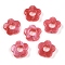 Gradient Color Transparent Acrylic Beads, Center Drilled, Flower, Indian Red, 14x14.5x4mm, Hole: 1.6mm