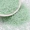 Cylinder Seed Beads, Frosted AB Colors, Round Hole, Uniform Size, Pale Green, 2x1.5mm, Hole: 0.8mm, about 888pcs/10g