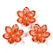 Transparent Acrylic Bead Caps, Lotus Flower Beads, Orange Red, 23.5x21x6.5mm, Hole: 2mm, 462pcs/500g