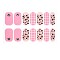 Full Cover Nombre Nail Stickers, Self-Adhesive, for Nail Tips Decorations, Pink, 24x8mm, 14pcs/sheet