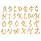 PVD Vacuum Plating 201 Stainless Steel Charms, Alphabet, Laser Cut, Real 18K Gold Plated, Letter A~Z, 10~14.5x4~14x1mm, Hole: 1mm, 26pcs/set.