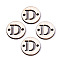 Unfinished Natural Poplar Wood Links Connectors, Laser Cut, Flat Round with Word, Letter.D, 19.5x2.5mm, Hole: 2mm