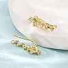 Brass Micro Pave Cubic Zirconia Stud Crawler Earrings LS-KK-CBAA351-03G-3