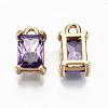 Brass Glass Rhinestone Pendants GLAA-S179-21B-RS-3