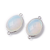 Platinum Tone Brass Opalite Links connectors G-F339-B13-2