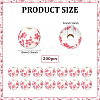 200Pcs Floral Printed Porcelain Beads PORC-ME0001-09-2
