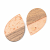 Transparent Resin & Walnut Wood Pendants X-RESI-S389-037A-B04-2
