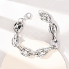 304 Stainless Steel Coffee Bean Link Chain Bracelets for Women Men BJEW-F529-10B-P-1