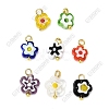 50Pcs Handmade Millefiori Glass Charms PALLOY-BM00022-1