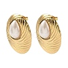 201 Stainless Steel Stud Earrings EJEW-D354-08G-05-4