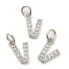 Brass Micro Pave Grade AAA Cubic Zirconia Charms ZIRC-P067-11P-V-NR-1