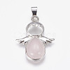 Natural Rose Quartz Pendants X-G-G651-A10-2