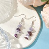 Natural Howlite & Amethyst & Purple Turquoise Dangle Earrings EJEW-JE06127-01-2