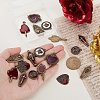 18Pcs 9 Styles Alloy Enamel Pendants ENAM-GA0001-19-3
