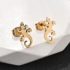 Gecko 201 Stainless Steel Pendant Necklaces & Stud Earrings Sets for Women SJEW-Q025-07G-3
