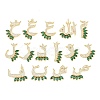 15Pcs Brass Micro Pave Cubic Zirconia Pendants KK-Z151-15G-01-1