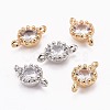 Flower Brass Micro Pave Cubic Zirconia Links X-ZIRC-L054-09-NR-1