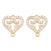 Brass Micro Pave Clear Cubic Zirconia Connector Charms CU-CBA7BFE-03H-G-1