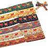 6 Yards 6 Color Autumn Double-Sided Printed Polyester Ribbon OCOR-BC0005-37-1