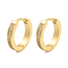 Ion Plating(IP) 304 Stainless Steel Micro Pave Clear Cubic Zirconia Huggie Hoop Earrings EJEW-C096-01E-G-1